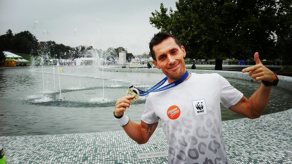 Damian Falandysz zawodnik trenujący pod okiem Emila po maratonie - Warszawa